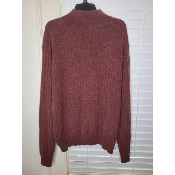 Mens 100% Fine Cashmere Ribbed Sweater XL Tasso Elba Luxury Soft Casual - Picture 2 of 4